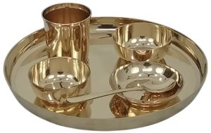 Bronze Dinner Set, Shape : Round