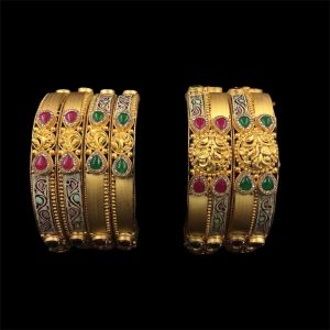Designer Meenakari Gold Bangle Set