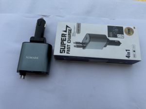 120 W 4-in-1 Super Fast Car Charger with Retractable Cable