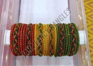 2.6 Inch Fancy Glass Ladies Bangle, Color : Multicolor