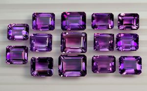 TGM 0367 Purple Amethyst Lot Octogan Gemstone