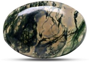 TGM 0669 Milky Green Oval Moss Agate Stones