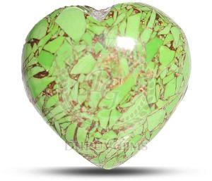 Polished TGM 0304 Green Mohave Heart Gemstone