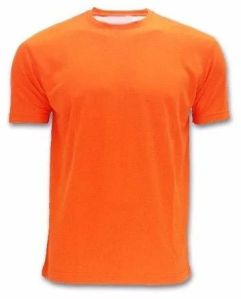 Mens Plain Orange Round Neck T-Shirts