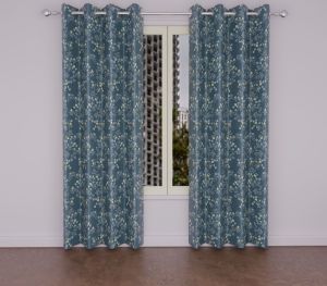 Polyester 4d print 160 blue window curtains