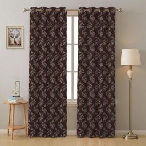 Polyester 4d print 163 coffee window curtains