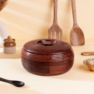 Sheesham Wood Roti Box with Lid