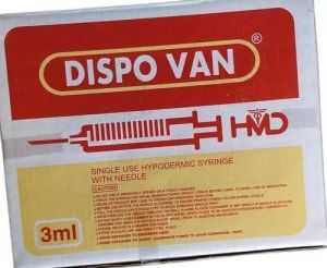 Plastic Dispo Van 3ml Syringe, Color : Transparent