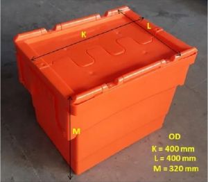 attached lid plastic crates