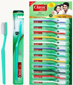 classic gold eco soft manual dupont bristles toothbrush