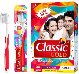 classic gold pro sensitive ultra soft manual toothbrush