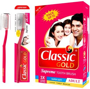 classic gold supreme super soft manual toothbrush