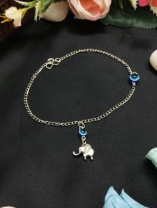 Handcrafted Adjustable Elephant Evil Eye Anklets