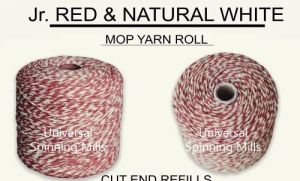 Junior Red & Natural White Mop Yarn Rolls