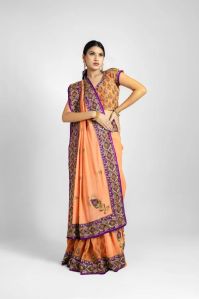 Radiant Sunset Designer Saree In Rich Zardozi Work