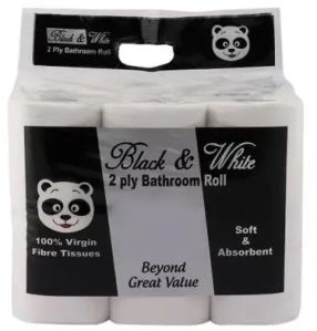Black & White 2 Ply Bathroom Roll 275 Sheets