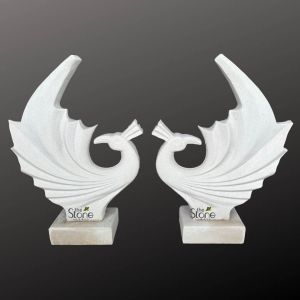 Abstract Peacock 27 Inch Sculpture, Color : Off-white