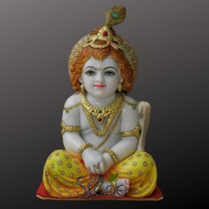 Bal Krishna Marble Statue in Sitting Position 18&AMP;Prime;