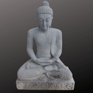 Black Stone Buddha Statue in Sitting Position 3ft