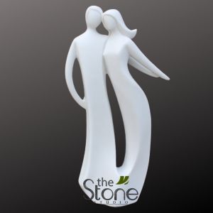 Ecstatic Love Modern Sculpture in White Marble Look 2ft