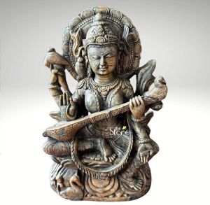 Green Stone Saraswati Statue 12&AMP;Prime;
