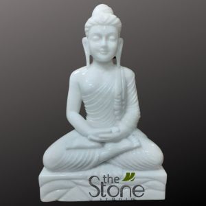 White Marble Buddha Statue 18″