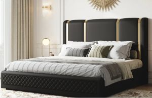 Fabric Raven Upholstered Bed for Bedroom Furniture