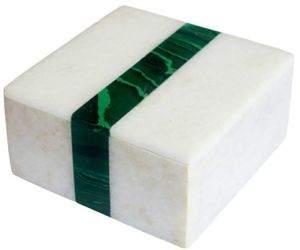 Marble Malachite Inlay Box