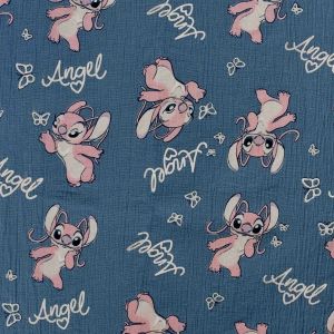 Cotton Air Force Blue Print Woven Fabric
