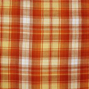 Cotton Amber Orange Yarndyed Woven Fabric
