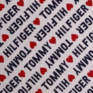 Modal Heart Print Woven Fabric, Color : Black, Red