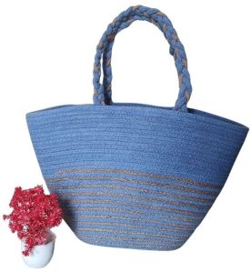 Braided Handles Cotton Rope Tote Bag