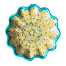 Daisy Garden Blue Pottery Decor Plate