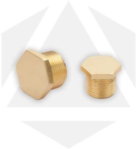 Natural Brass Finish Hex Stop Plug for Sealing Threaded Holes