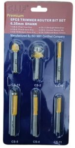 6PC Trimmer Router Bit Set for Woodworking