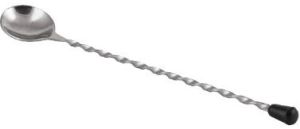 Bar Spoon Full Twisted with Black Knob 28 Cm
