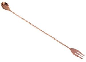 Caramel Pvd Bar Spoon Full Twisted with Fork 40 Cm