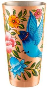 Hand Painted Copper Plated Bar Shaker with Weighted Bottom 28 OZ