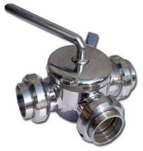 SS SMS Three Way Valve, Pressure : 09 Bar