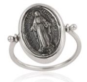 Ethnic Oxodized Sterling Silver Ring WITH Jesus Christ