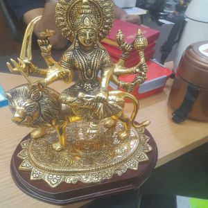 Carved Polished 7911 Inch Aluminium Sherawali Mata Statue