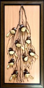Birds Hanging Wall Coconut Shell Home Decore