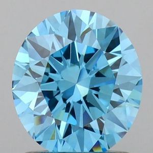 Blue Round Cut Lab Grown Diamond