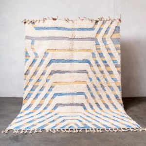 Moroccan Diamond & Chevron Stripe Hand Knotted Rug