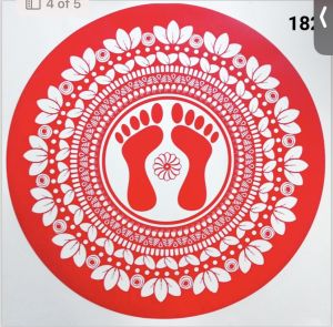 Red Rangoli Round Stickers
