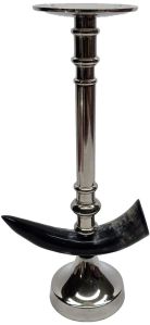 Unique Natural Horn Metal Pillar Candle Holder