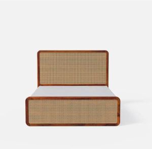 Rattan Cane Mango Wood Bed