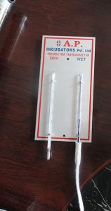 Dry & Wet Thermometer, Length : 6 Inches for Measuring Temperature