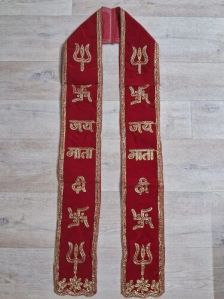 Jay Mata Di Embroidery Work on Velvet Dupatta/ Patke