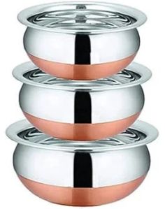 Round Copper Steel Handi